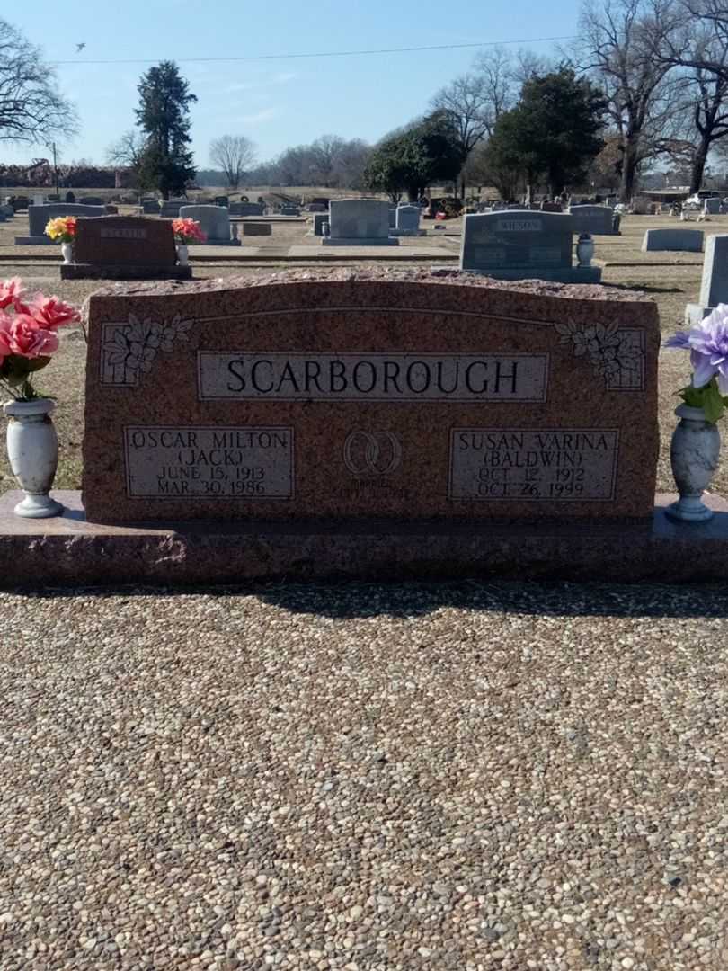 Oscar Milton "Jack" Scarborough's grave. Photo 1