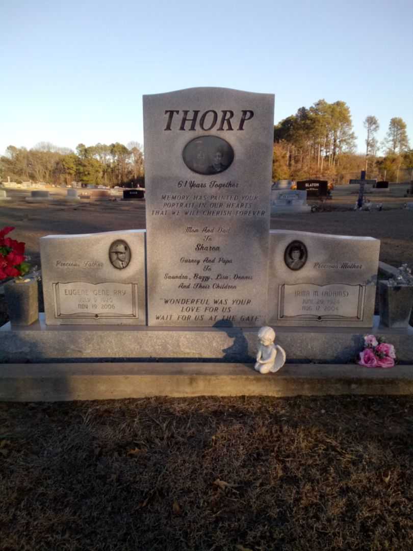 Irma M. Adams Thorp's grave. Photo 1