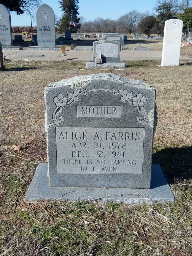 Alice A. Farris's grave. Photo 1