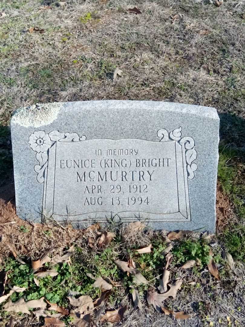 Eunice King Bright McMurtry's grave. Photo 1