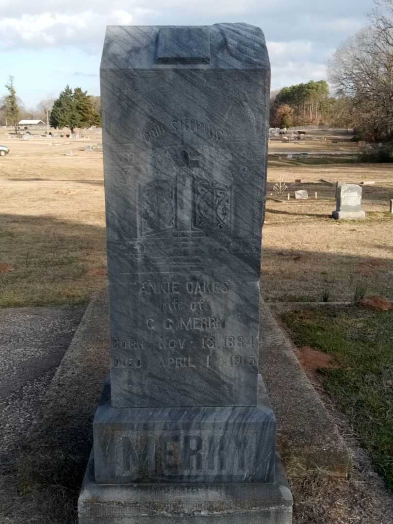Annie Oakes Merry's grave. Photo 1
