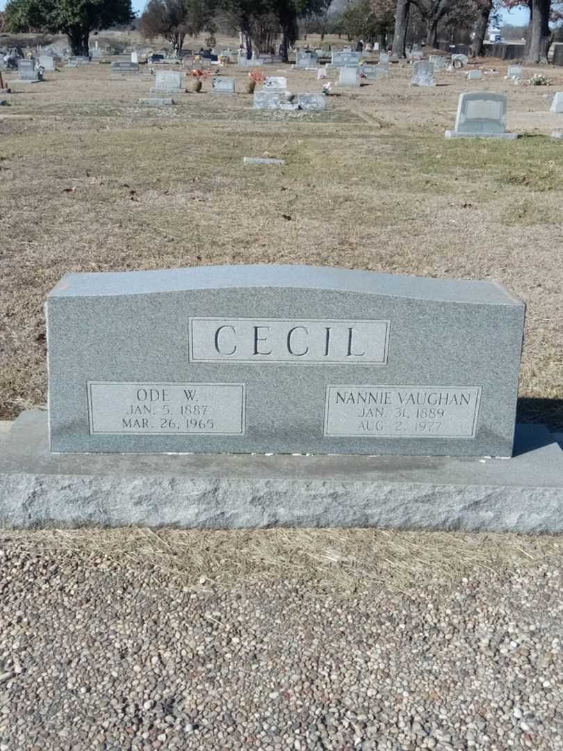 Nanie Vaughan Cecil's grave. Photo 1