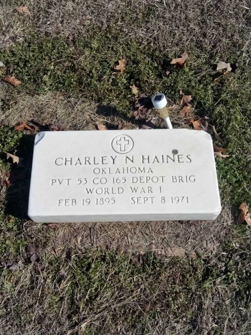 Charley N. Haines's grave. Photo 1