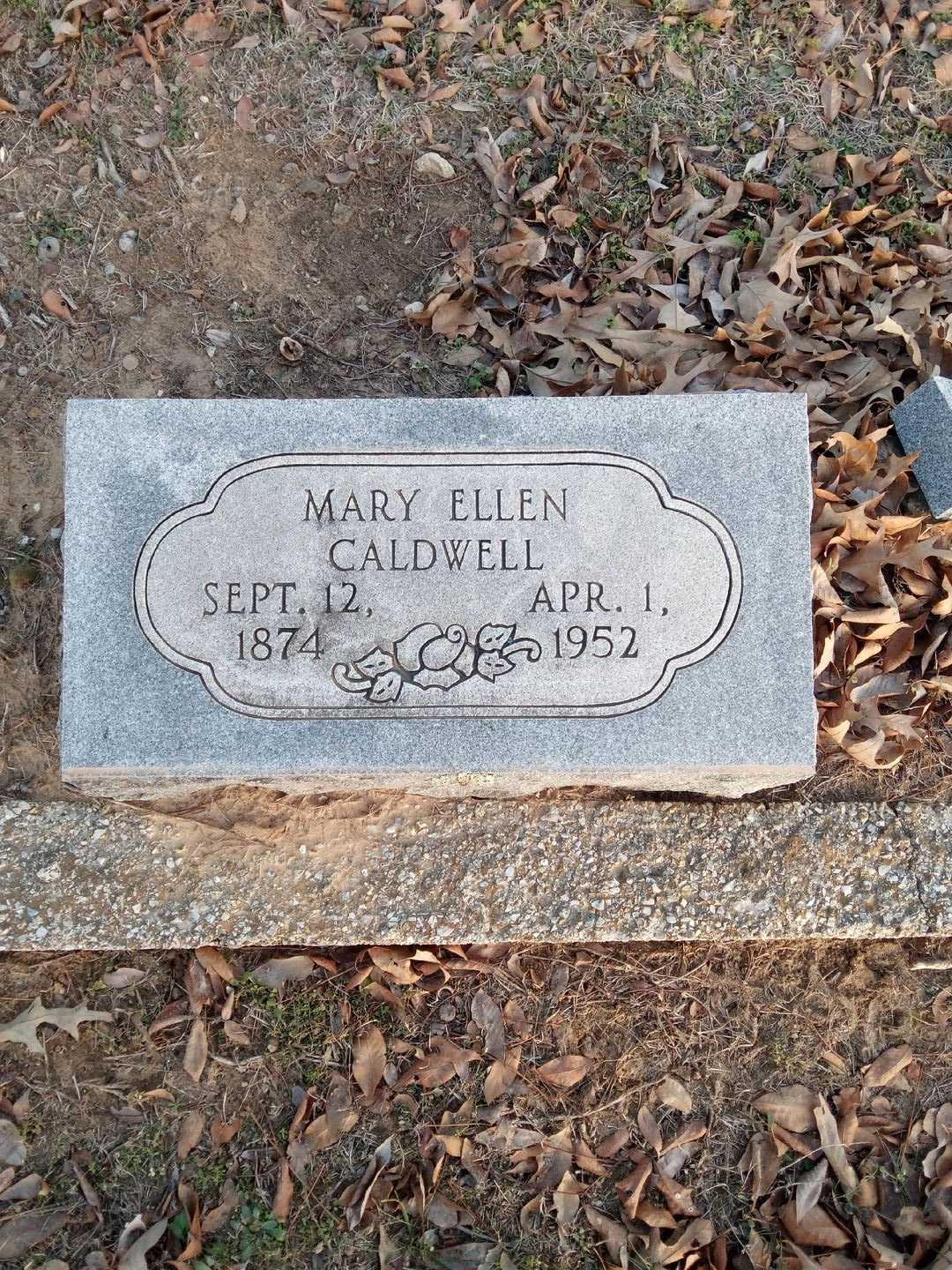 Mary Ellen Caldwell's grave. Photo 1