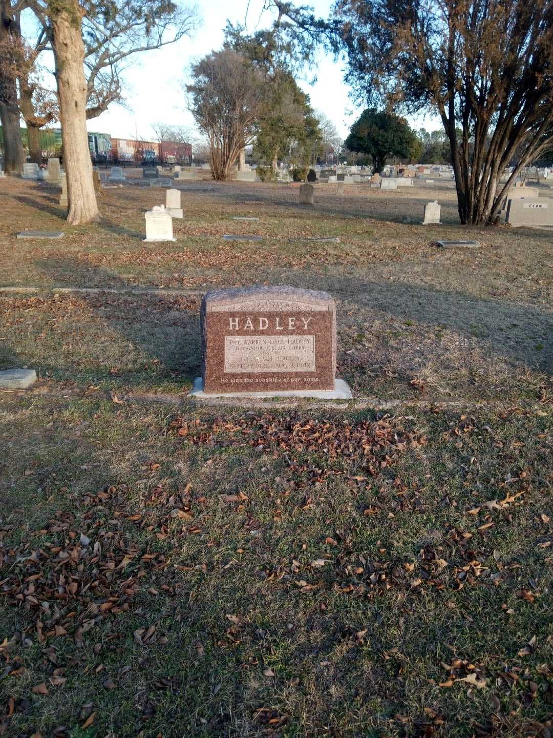 Warren Dale Hadley's grave. Photo 2