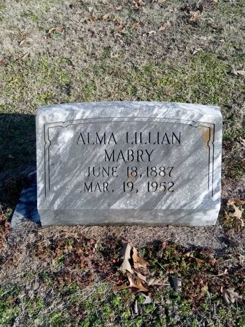 Alma Lillian "Allie" Mabry's grave. Photo 1
