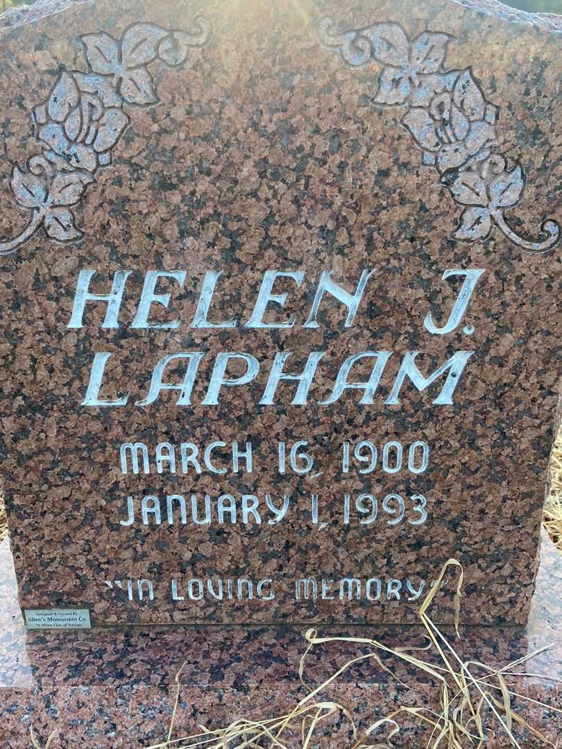 Helen J. Lapham's grave. Photo 1