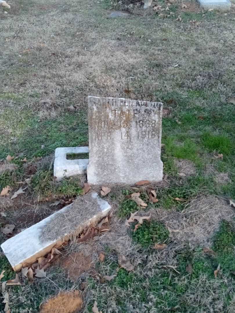 Sarah Elizabeth Tate's grave. Photo 1