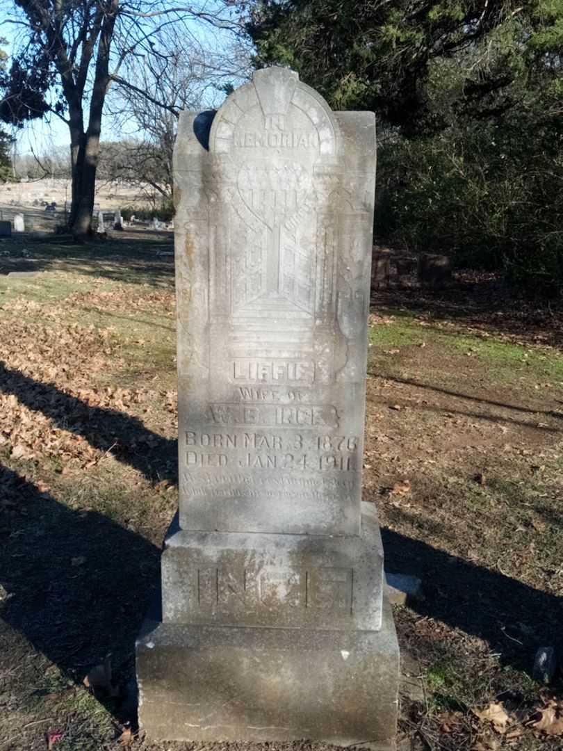 Liffie Inge's grave. Photo 1